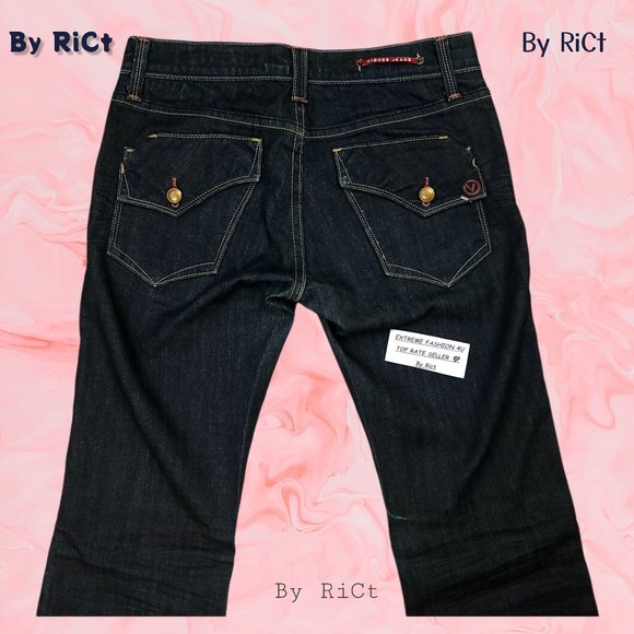 Vigoss Bootcut Women's Jeans Size 28x33 Stretch Blue Denim Flap Pockets Low Rise - Picture 10 of 12